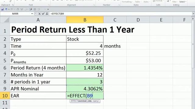 Excel Finance Class 94: Period (Holding) Returns For Less Than 1 Year, APR and EAR смотреть онлайн