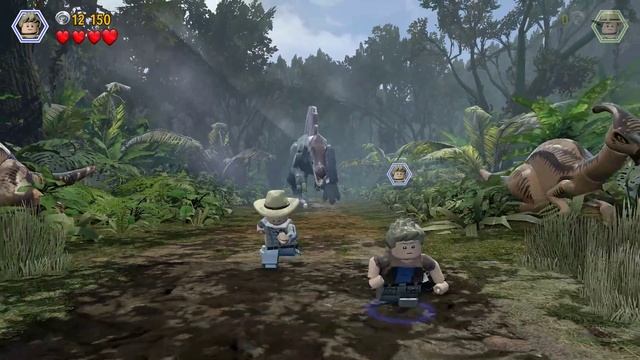 LEGO Jurassic World (HD 1080p 60fps) прохождение - Зона посадки / Спинозавр против тираннозавра #15 смотреть онлайн