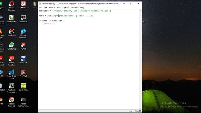 Checking name From A List In Python смотреть онлайн