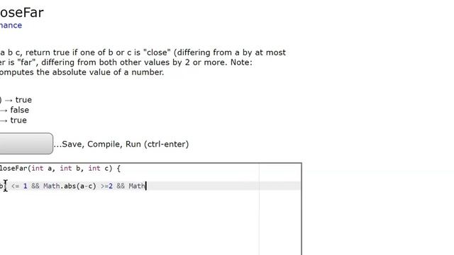 Logic - 2 (closeFar) Java Tutorial || codingbat.com смотреть онлайн