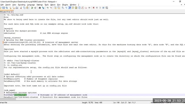 Mysql NDB Cluster complete installation смотреть онлайн