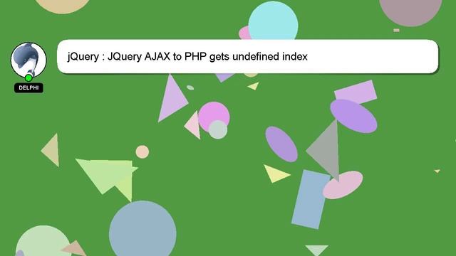 jQuery : JQuery AJAX to PHP gets undefined index смотреть онлайн