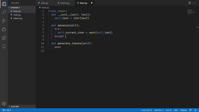 Simple Math Interpreter in Python (1/4) - Lexer смотреть онлайн