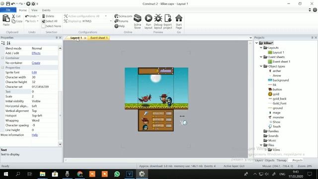 Создаем мобильный кликер на Construct 2 | Часть 1 - интерфейс и принцип работы с переменными смотреть онлайн