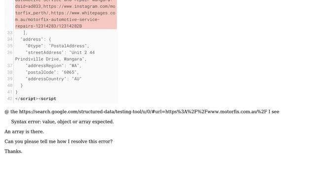 Webmasters: schema JSON produces error "Unparsable structured data" in Google Search Console смотреть онлайн