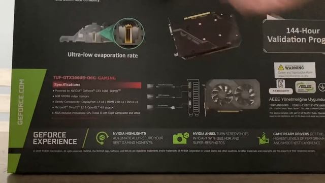 GTX 1660 Super 6gb OC ASUS TUF Gaming unboxing смотреть онлайн