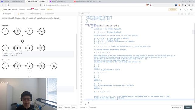 Terrible LeetCode in Kotlin: #143 Reorder List смотреть онлайн