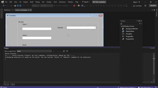ComboBox in Visual Studio 2022 | We Tech