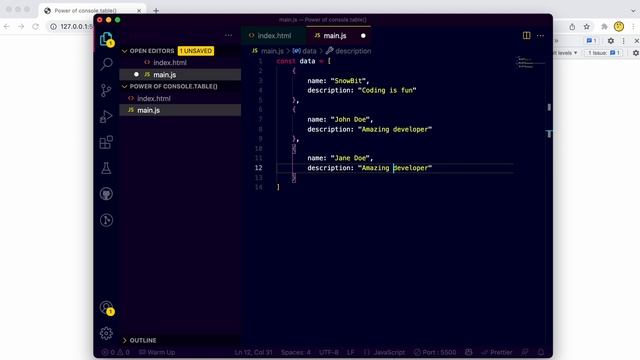 Great Power of console.table(); in JavaScript смотреть онлайн