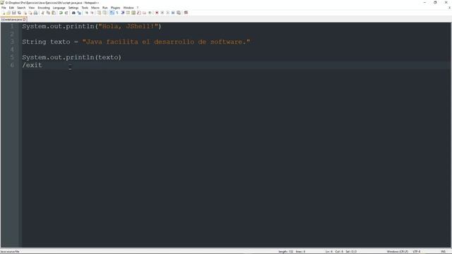 Java Ejercicio: 351 Ejecución Script Java a través de la Herramienta de Línea de Comandos JShell смотреть онлайн