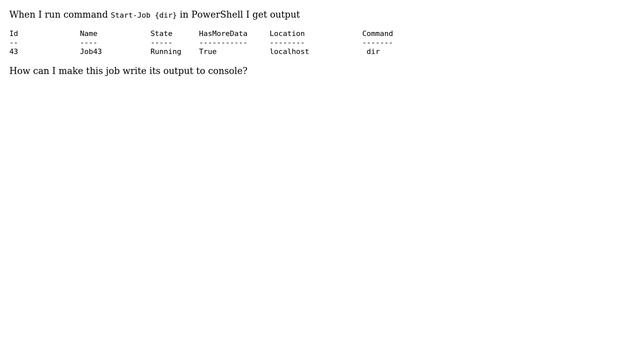 PowerShell Start-Job output смотреть онлайн