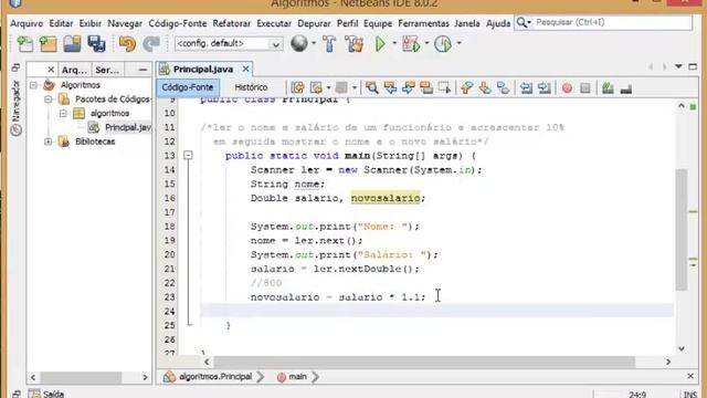Algoritmo Java - Aula 2, lendo nome e salário, acrescentando percentual смотреть онлайн