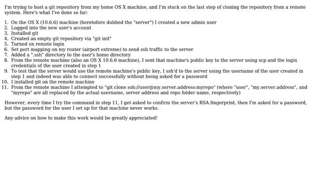 Cloning a git repository from a machine running OS X смотреть онлайн