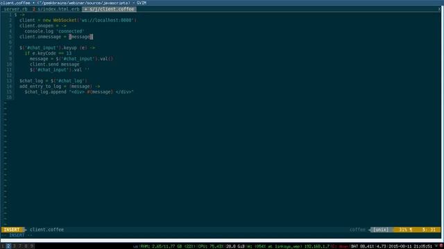 Асинхронное программирование на Ruby, чат на EventMachine и WebSockets смотреть онлайн