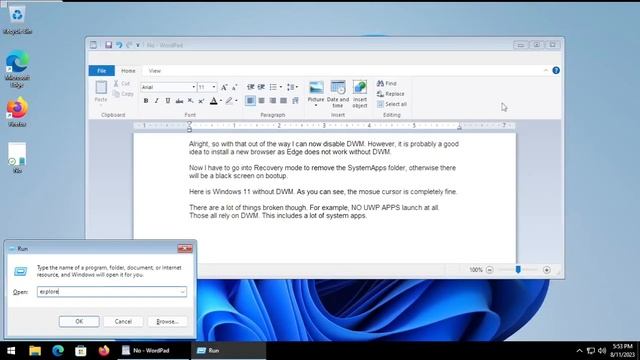 Disabling DWM on Windows 11 смотреть онлайн