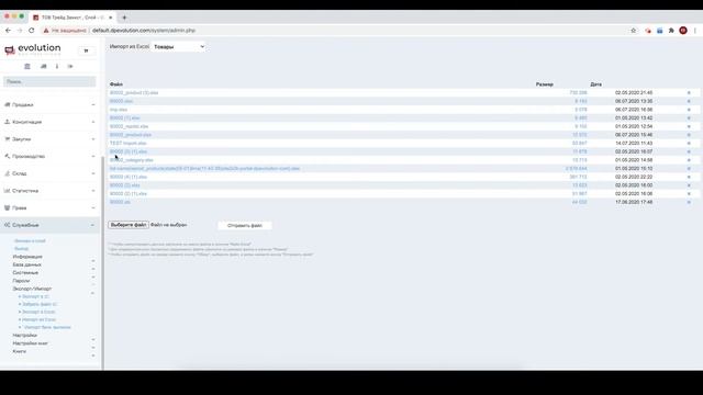 Массовое добавление товара в ERP системе "DP Evolution" с помощью Excel файла. смотреть онлайн