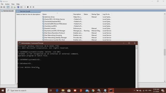 Delete Oracle Services from Windows 10 смотреть онлайн