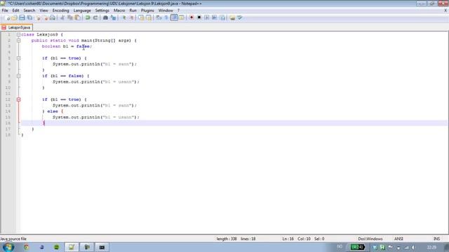 Java-programmering 9 - Primitive datatyper del 4 (boolean) смотреть онлайн