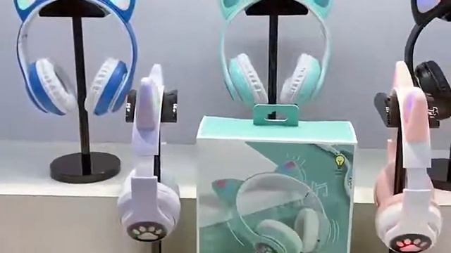 bluetooth headset cat ear glow flash card wireless motion stereo headset X-buy смотреть онлайн