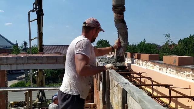 Заливка армопояса второго этажа 42 метра смотреть онлайн