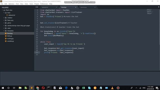 Flask Tutorial Creating a machine learning chatbot using flask python part 3 смотреть онлайн