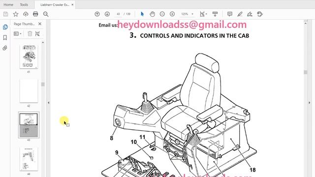 Liebherr Crawler excavator R308 Operation and maintenance manual SN 161 смотреть онлайн