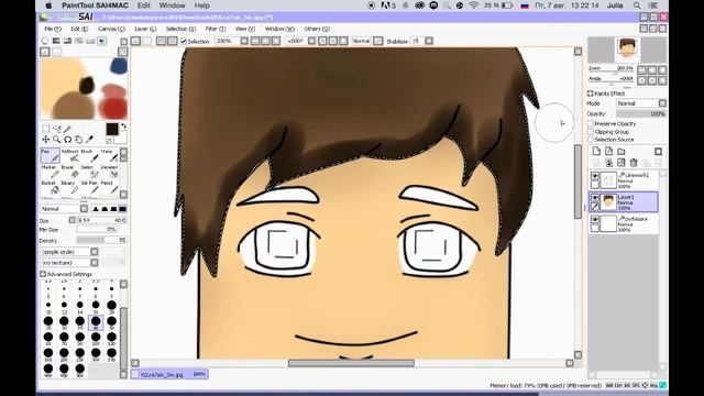 Рисуем Стива из minecraft в Paint Tool Sai смотреть онлайн