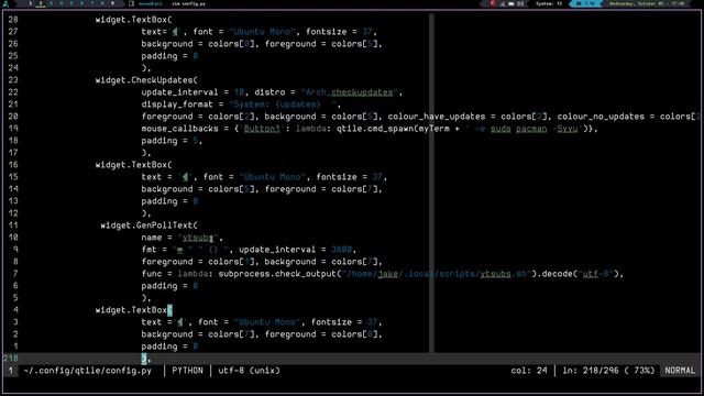 Customizing Qtile status bar with custom script widget смотреть онлайн