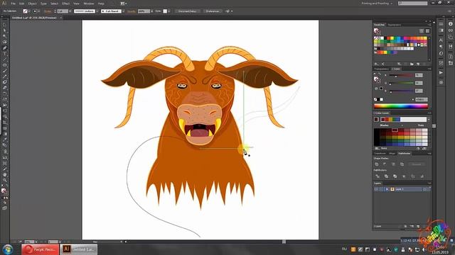 Drawing vector drawing. Digital drawing. Drawing a demon. Цифровой рисунок. Рисование демона смотреть онлайн
