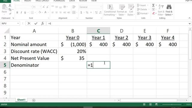 NPV in Excel смотреть онлайн