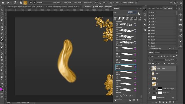 Metallic Mixing Wet & Dry Gold Brush Strokes: 24K Gold Brush Magic смотреть онлайн