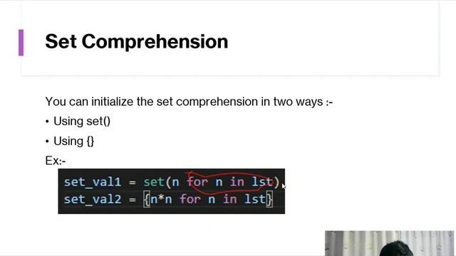 Set Comprehensions смотреть онлайн