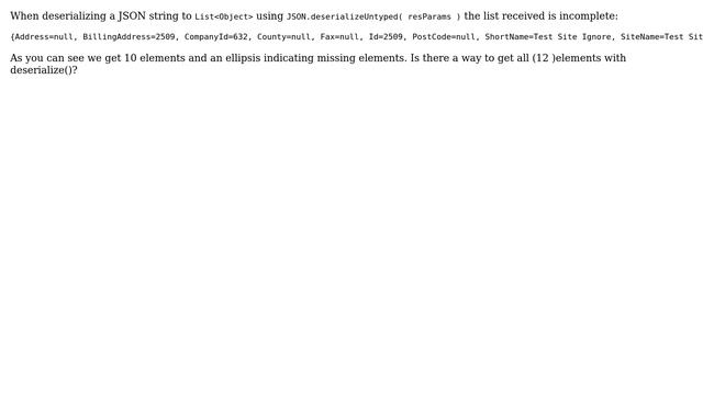 Salesforce: JSON deserialise doesn't give the full string смотреть онлайн