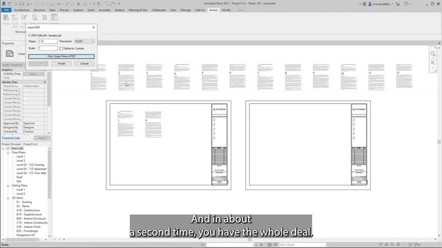 Axiom's Microsoft Office Importer™ for Revit Insert PDF Feature смотреть онлайн