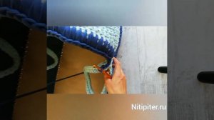 9. Люлька для младенца. Обвязываем капюшон крючком из трикотажной пряжи. Завершение. Этап 9