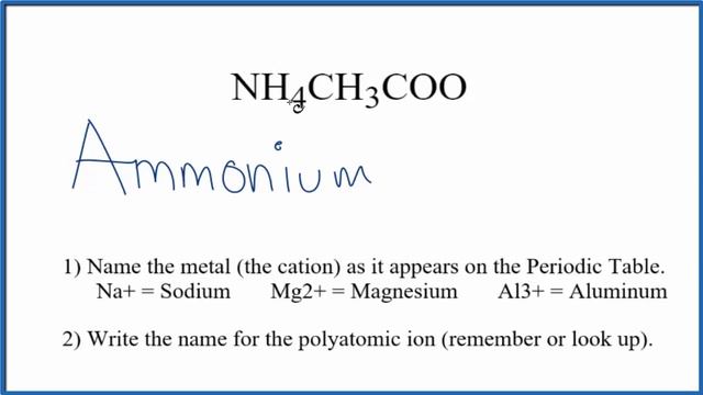 How to Write the Name for NH4CH3COO (NH4C2H3O2) смотреть онлайн