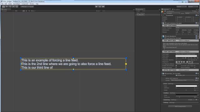 Text Mesh Pro - Text Auto Sizing, Word Wrapping And Line Feed