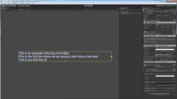 Text Mesh Pro - Text Auto Sizing, Word Wrapping and Line Feed