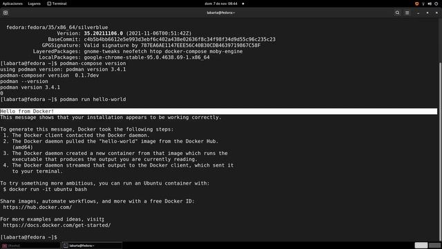 Cómo instalar Docker y Docker-compose en Fedora Silverblue
