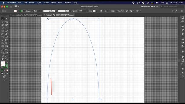 Как нарисовать логотип McDonald's в Adobe Illustrator? смотреть онлайн