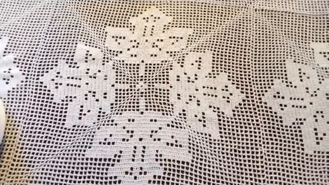 Скатерть из филейных мотивов. смотреть онлайн