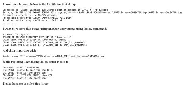 Databases: Is it possible to do a datapump import with a different user than did the export? смотреть онлайн