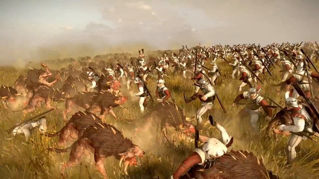 3000 Chaos Warhounds VS 4000 Handgunners Warhammer Total War смотреть онлайн