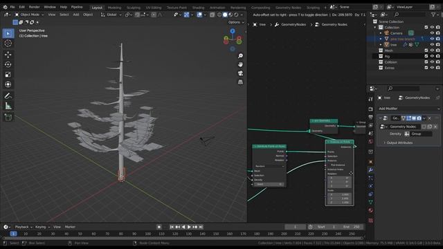 Create A Pine Tree with Mtree Addon and Geometry Nodes In Blender 3.0 смотреть онлайн