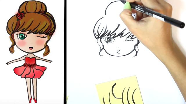 how to draw a ROSE princess ballerina step by step easy drawing tutorial смотреть онлайн