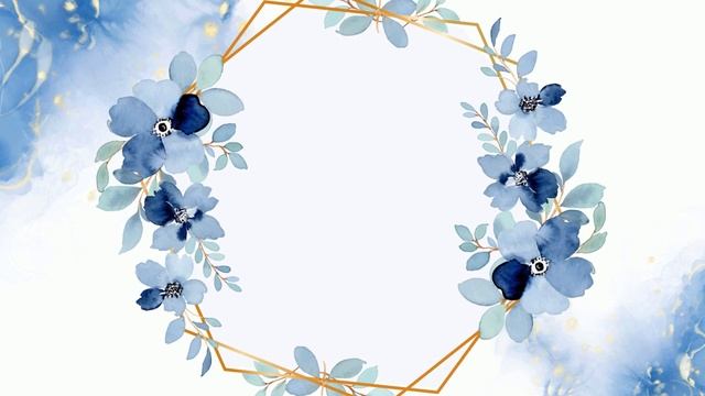 Красивый анимированный голубой фон с рамкой футаж цветы | Бесплатные футажи для видео монтажа смотреть онлайн