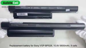 Replacement battery for Sony VGP-BPS26 (4400mAh 6 cells & 6600mAh 9 cells )