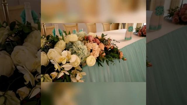 Стол молодоженов цвет Тиффани /в голубом цвете смотреть онлайн