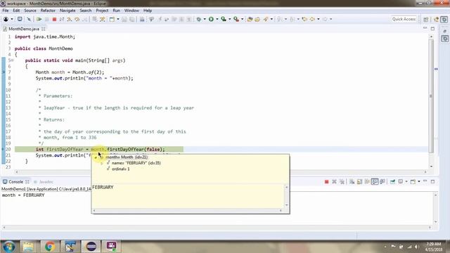 How to use firstDayOfYear(boolean leapYear) method of Month Enum? | Java 8 Date and Time смотреть онлайн
