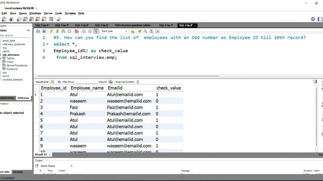 How can you find the list of employees with an Odd number as Employee ID till 10th record | #sql смотреть онлайн